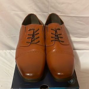 Brown Stafford boys dress shoes.
